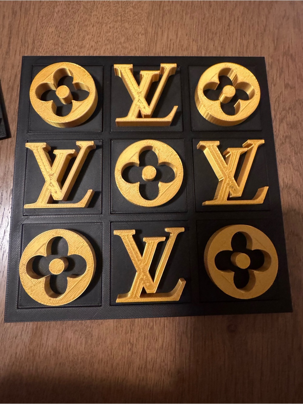 Black & Gold Tic Tac Toe Board Decor